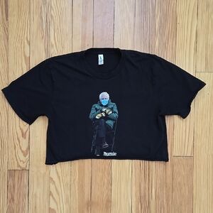 Bernie With Mittens Crop Top Graphic Tee